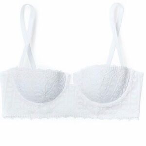 Adore Me Nymohadora White Lace Longline Balconette Bra